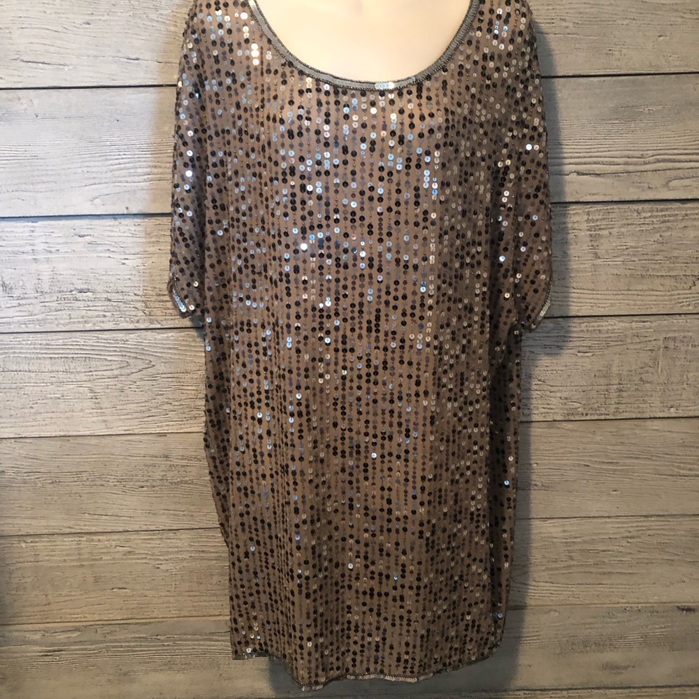 W118 by Walter Baker Sequin Embellished Mini Dress Gold/Bronze and Silver Size S